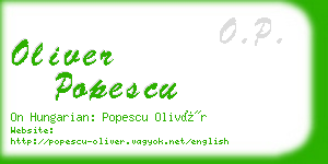 oliver popescu business card